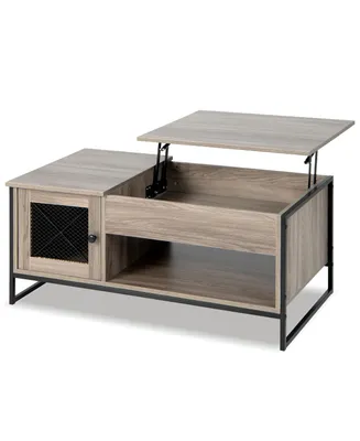 Costway Lift Top Coffee Table 42'' W/ Storage&Hidden Compartment & Open Shelf Living Room