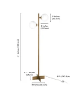 Hudson & Canal Twee 70" Glass Shade 2-Light Floor Lamp