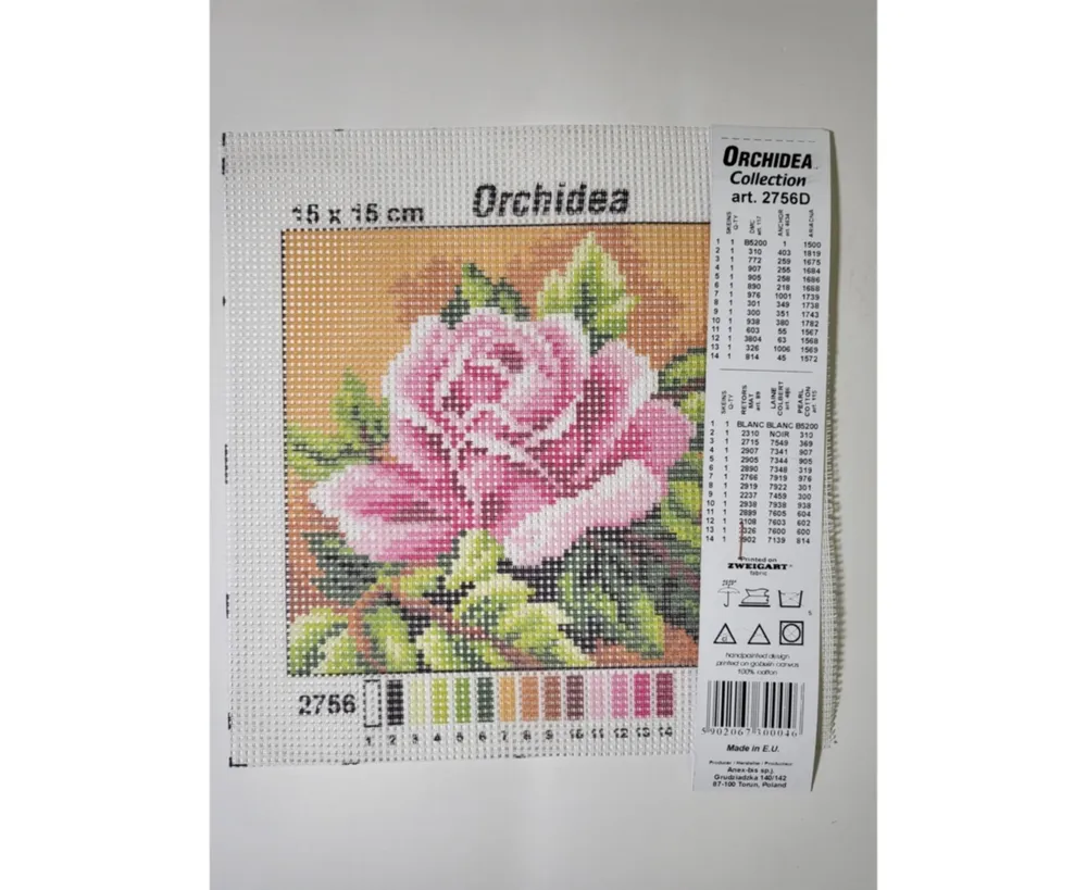 Orchidea Needlepoint canvas for halfstitch without yarn Rose 2756D - Assorted Pre
