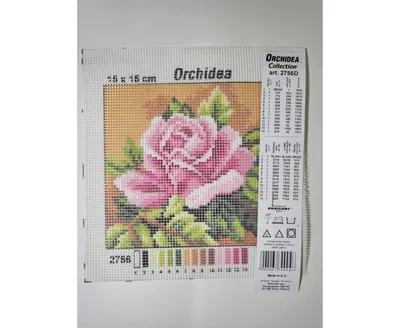 Orchidea Needlepoint canvas for halfstitch without yarn Rose 2756D - Assorted Pre