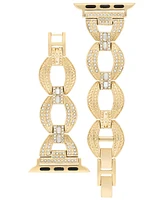 Anne Klein Women's Premium Crystal Round Link Bracelet designed for Apple Watch 42mm (Series 1-3 only) & 44/45/46/49mm (Ultra Ultra 2) - Gold