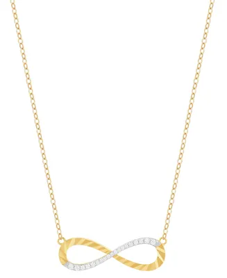 Diamond Infinity Pendant Necklace (1/10 ct. t.w.) in 14k Gold-Plated Sterling Silver, 16" + 2" extender - Gold