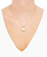 Diamond Mary Pendant Necklace (1/10 ct. t.w.) in 14k Gold-Plated Sterling Silver, 16" + 4" extender - Gold