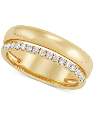 Diamond Double Row Ring (1/5 ct. t.w.) in 14k Gold-Plated Sterling Silver - Gold