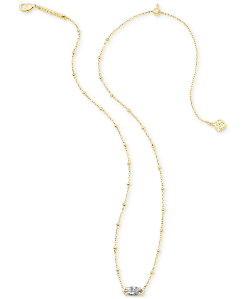 Kendra Scott 14K Gold-Plate Cubic Zirconia Bead Detail Pendant Necklace, 15" + 4" extender