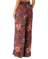 O'Neill Juniors' Ninette Solana Crinkle Floral-Print Wide-Leg Pants