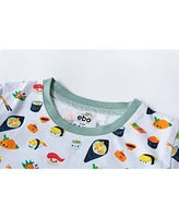 Earth Baby Outfitters Boys or Girls Printed Short Sleeved Pajamas, 2 Piece Set