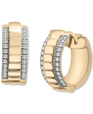 Audrey by Aurate Diamond Textured Small Hoop Earrings (1/4 ct. t.w.) in Gold Vermeil, Created for Macy's