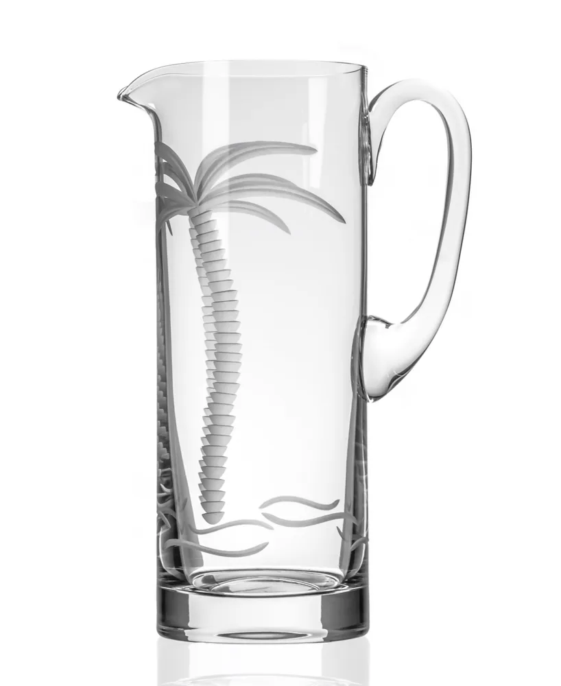 Rolf Glass Palm Tree Pitcher 45Oz