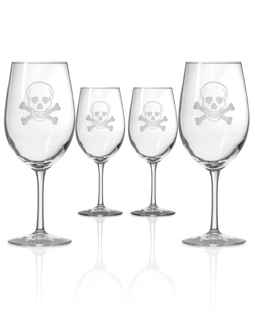 Rolf Glass Skull and Cross Bones All Purpose Wine Glass 18Oz