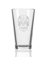 Rolf Glass Sugar Skull Beer Pint Glass 16oz