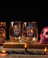 Rolf Glass Sugar Skull Stemless Wine Tumbler 17oz