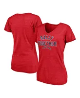 Women's Fanatics Red "Cleveland Guardians Hometown Rally Together Tri-Blend V-Neck T-shirt