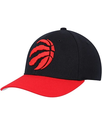 Men's Mitchell & Ness Black, Red Toronto Raptors Mvp Team Two-Tone 2.0 Stretch-Snapback Hat