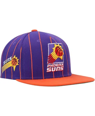 Men's Mitchell & Ness Purple, Orange Phoenix Suns Hardwood Classics Pinstripe Snapback Hat