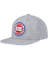 Men's Mitchell & Ness Heather Gray Detroit Pistons Hardwood Classics 2.0 Snapback Hat