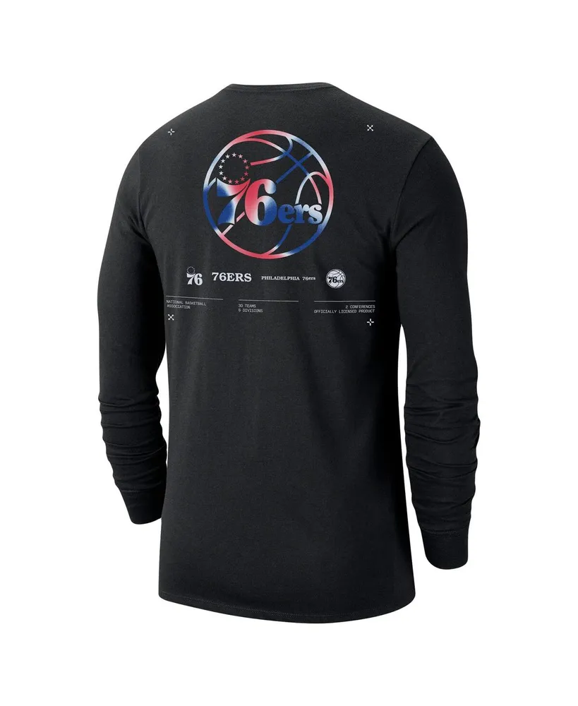 Men's Nike Black Philadelphia 76ers Essential Air Traffic Control Long Sleeve T-shirt