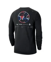 Men's Nike Black Philadelphia 76ers Essential Air Traffic Control Long Sleeve T-shirt