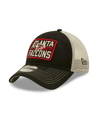 Men's New Era Black, Natural Atlanta Falcons Devoted Trucker 9TWENTY Snapback Hat