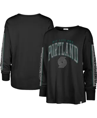 Women's '47 Brand Black Portland Trail Blazers City Edition Soa Long Sleeve T-shirt