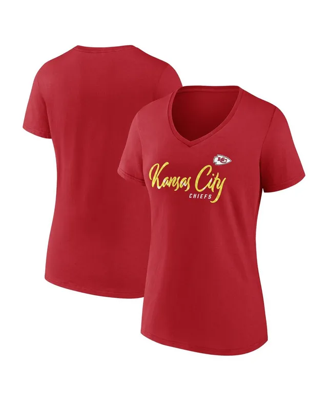 Kansas City Chiefs Fanatics Branded Women's Primary Logo 3/4 Sleeve Scoop  Neck T-Shirt - Heathered Red