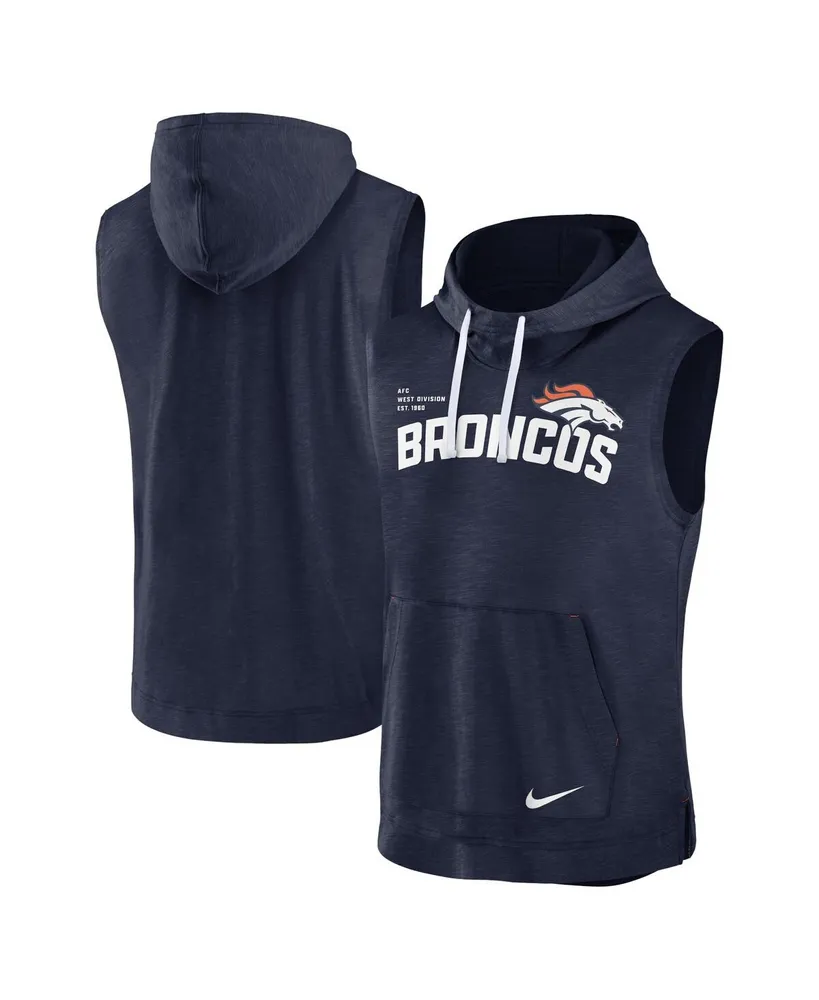 Men's Nike Navy Denver Broncos Fan Gear Wordmark Performance Pullover Hoodie