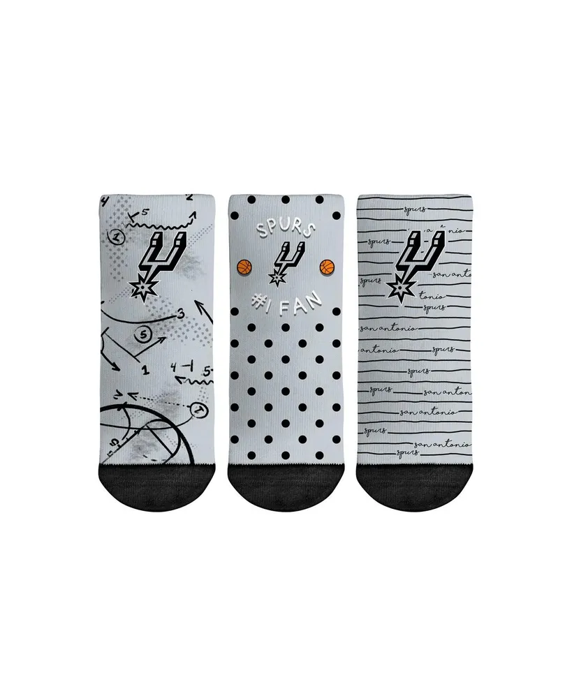 Toddler Boys and Girls Rock 'Em Socks San Antonio Spurs #1 Fan 3-Pack Crew Socks Set