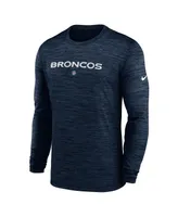 Men's Nike Navy Denver Broncos Sideline Team Velocity Performance Long Sleeve T-shirt