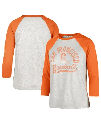 Women's '47 Brand Gray San Francisco Giants City Connect Retro Daze Ava Raglan 3/4-Sleeve T-shirt