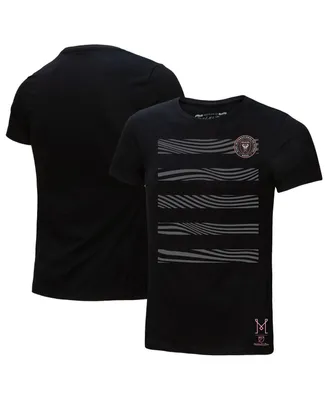 Women's Mitchell & Ness Black Inter Miami Cf Reflective Pattern Stripe T-shirt