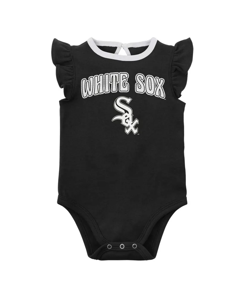 Newborn & Infant Boys and Girls Black, Heather Gray Chicago White Sox Little Fan Two-Pack Bodysuit Set