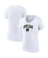 Women's Fanatics White Notre Dame Fighting Irish Evergreen Campus V-Neck T-shirt