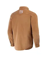 Men's Nfl x Darius Rucker Collection by Fanatics Tan New York Giants Western Button-Up Shirt