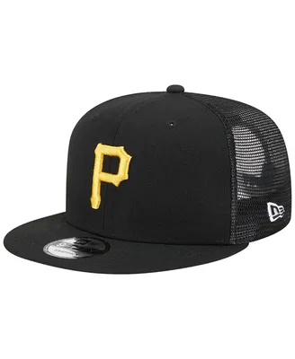 Men's New Era Black Pittsburgh Pirates Team Color Trucker 9FIFTY Snapback Hat