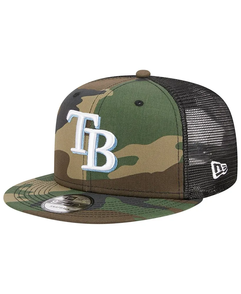 Men's New Era Camo Tampa Bay Rays Woodland Camo Trucker 9FIFTY Snapback Hat