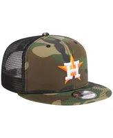 Men's New Era Camo Houston Astros Woodland Camo Trucker 9FIFTY Snapback Hat