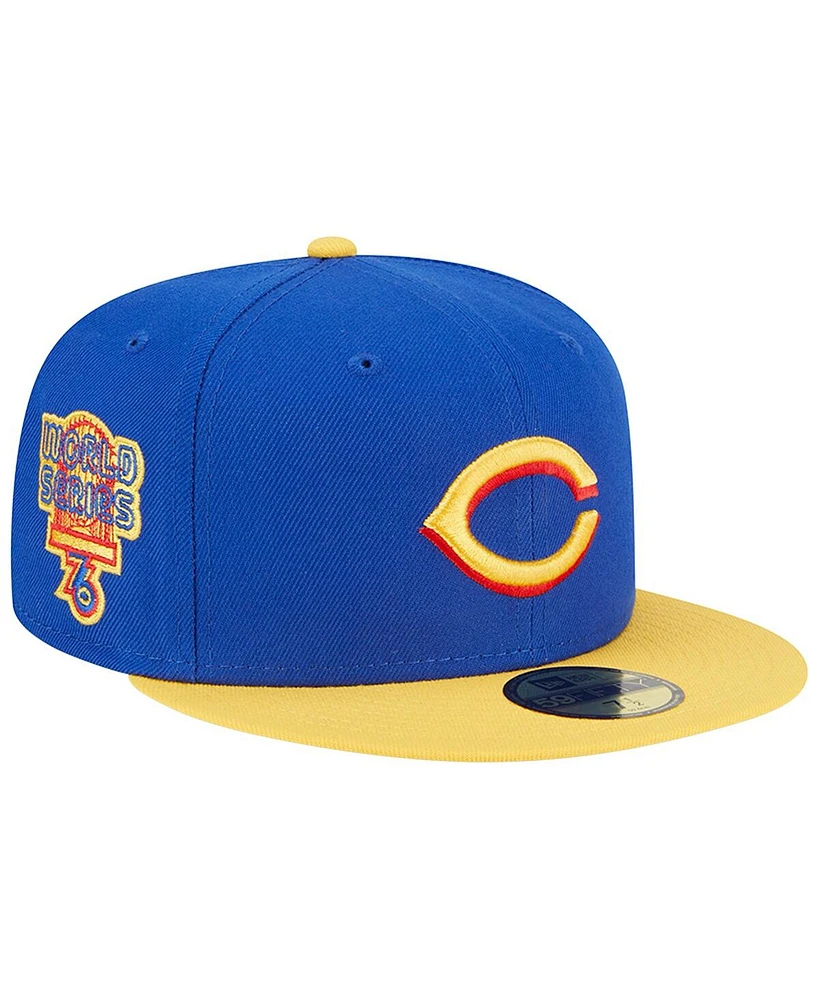 Men's New Era Royal, Yellow Cincinnati Reds Empire 59FIFTY Fitted Hat