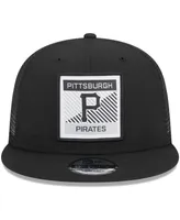 Men's New Era Black Pittsburgh Pirates Scratch Squared Trucker 9FIFTY Snapback Hat