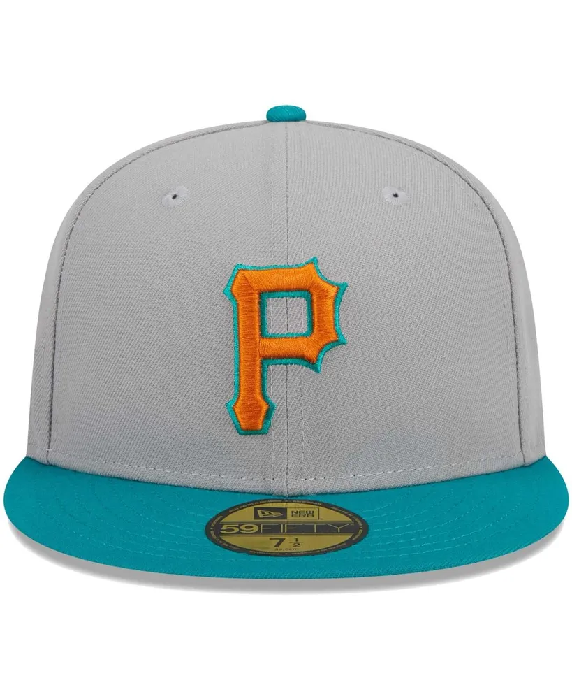 Men's New Era Gray, Teal Pittsburgh Pirates 59FIFTY Fitted Hat