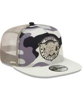 Men's New Era White Pittsburgh Pirates Chrome Camo A-Frame 9FIFTY Trucker Snapback Hat