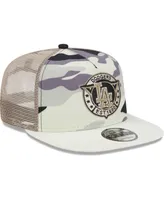 Men's New Era White Los Angeles Dodgers Chrome Camo A-Frame 9FIFTY Trucker Snapback Hat