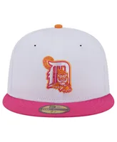 Men's New Era White, Pink Detroit Tigers Tiger Stadium 59FIFTY Fitted Hat