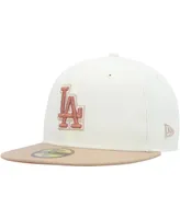 Men's New Era Cream Los Angeles Dodgers Chrome Camel Rust Undervisor 59FIFTY Fitted Hat