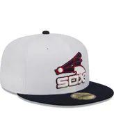 Men's New Era White, Navy Chicago White Sox Optic 59FIFTY Fitted Hat