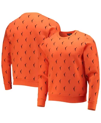 Men's and Women's Orange Wnba Logowoman All Over Logo Pullover Sweatshirt
