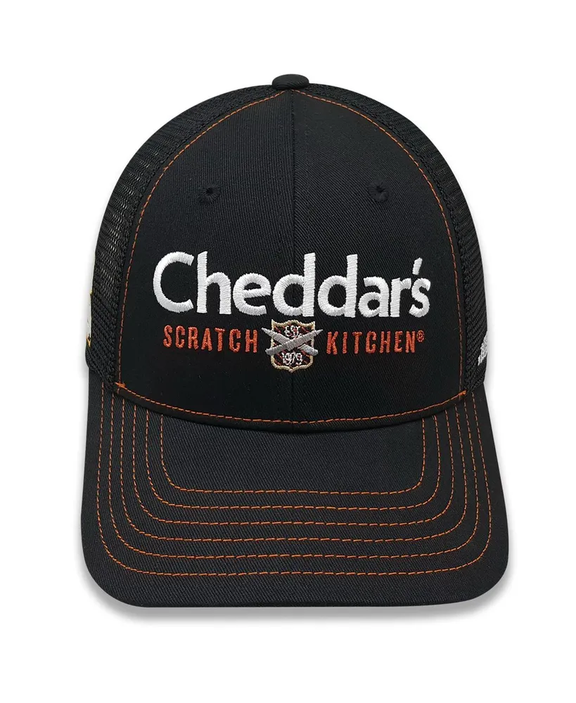 Men's Checkered Flag Sports Black Kyle Busch Cheddar's Trucker Adjustable Hat