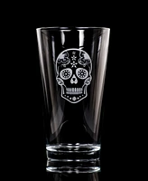 Rolf Glass Sugar Skull Beer Pint Glass 16oz