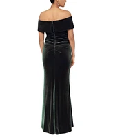 Xscape Off-The-Shoulder Velvet Gown