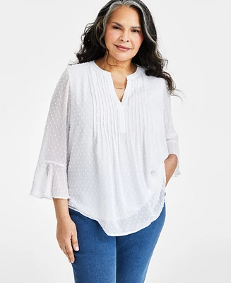 Style & Co Plus Pintuck Blouse, Created for Macy's