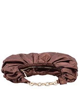 Nina Ruched Metallic Hobo